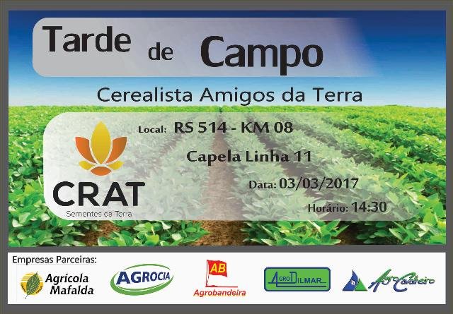 Tarde de campo acontece a partir das 14h30min